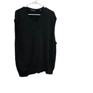 Austin Reed Cable Knit Sweater Vest XXL Green V Neck
